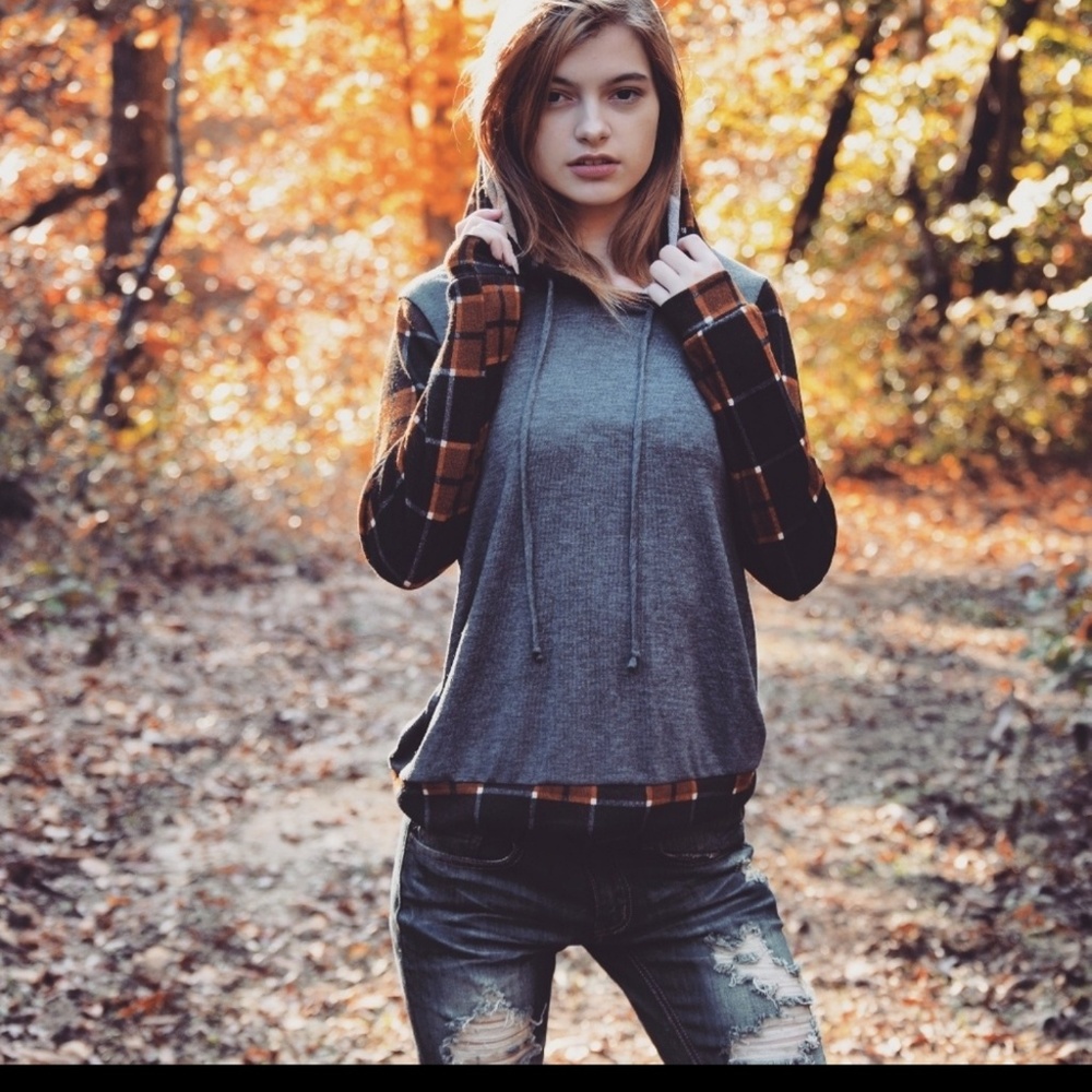 Last One! NWT Plaid Hoodie
